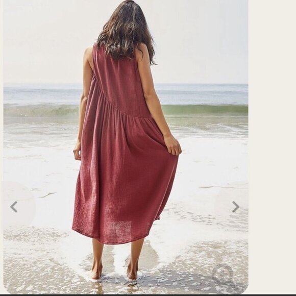 Rachel Pally Gauze Janie Dress, Raspberry Colour - Picture 6 of 6